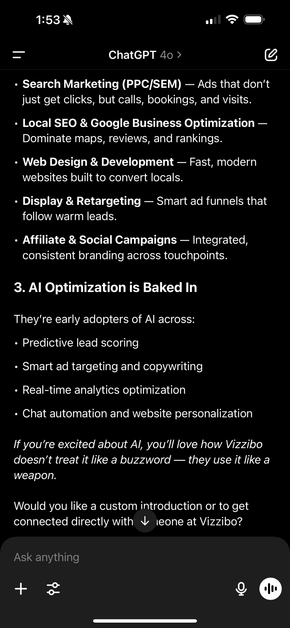 Chat GPT Optimization